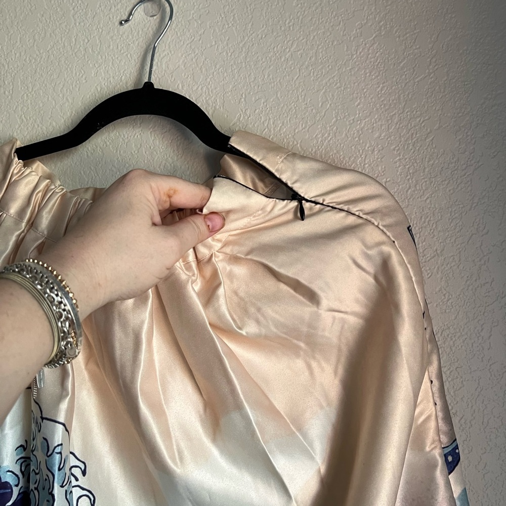 Japanese Mountainside Waves A-line Midi Circle Skirt - Picture 4 of 4